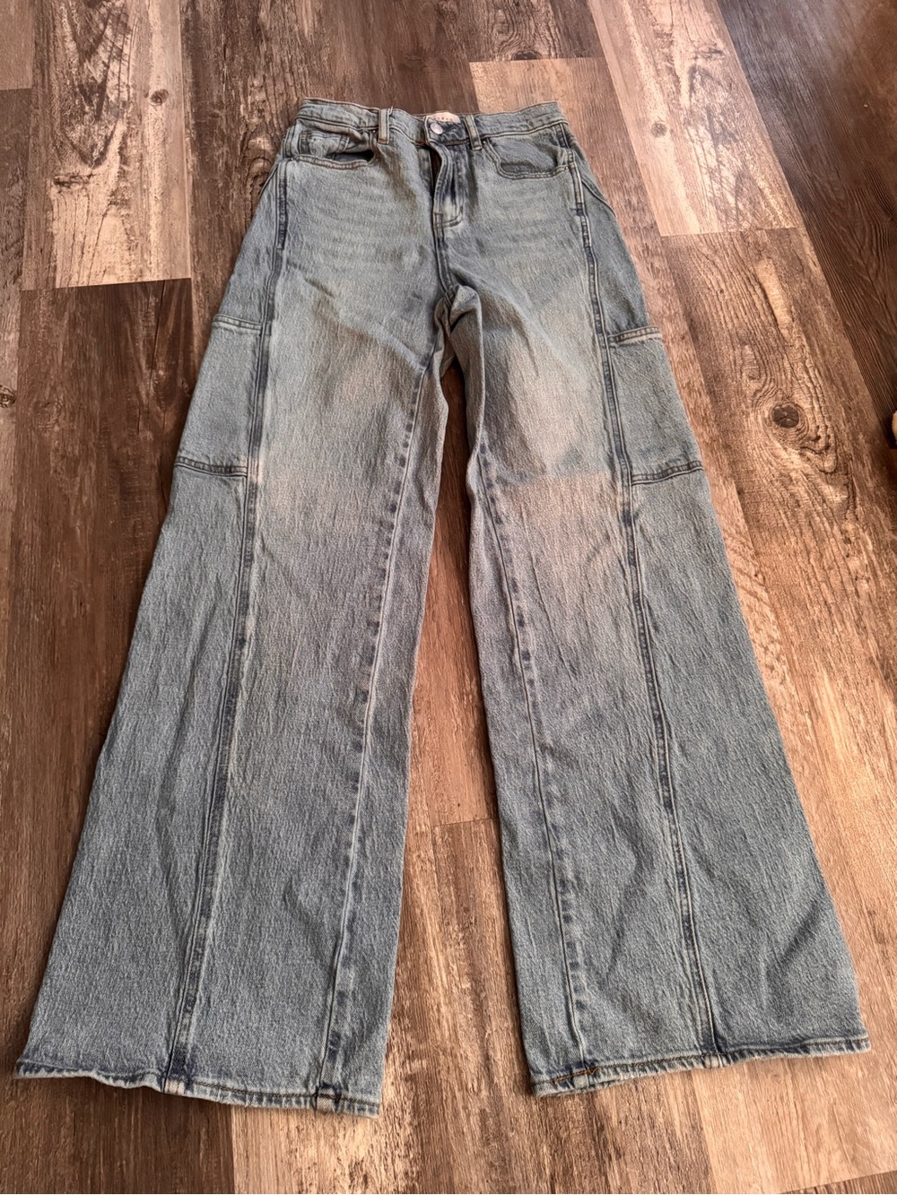 PacSun Light Blue Wide-Leg Panel Seam Jeans